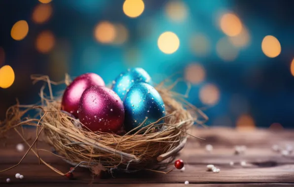 Holiday, bright, eggs, spring, blue, Easter, socket, pink