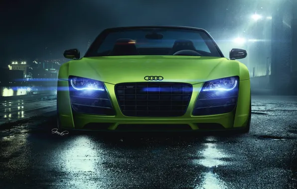 Audi, Light, Green, Front, Supercar, Airport, GoodieDesign