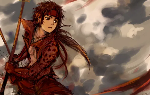 Weapons, anime, art, guy, sanada yukimura, Sengoku Basara, The Era Of Unrest