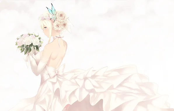 Girl, Bouquet, The bride, Boku Wa Tomodachi Ga Sukunai