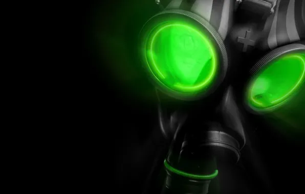 Picture green, black, gas mask