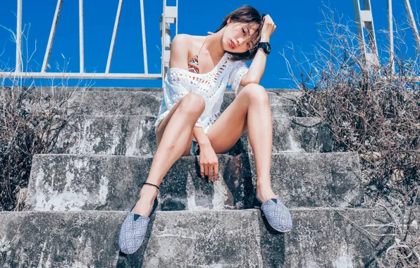 Picture girl, pose, background