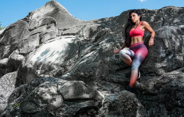 Girl, style, background, figure, sports, Luz