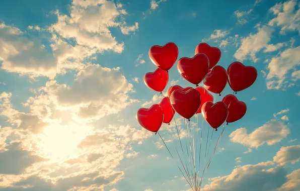 Love, holiday, heart, heart, hearts, heart, Valentine's Day, AI art