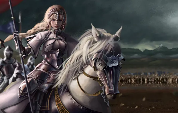 Picture girl, horse, anime, warrior, art, Fate/Grand Order, Fate/Grand Campaign