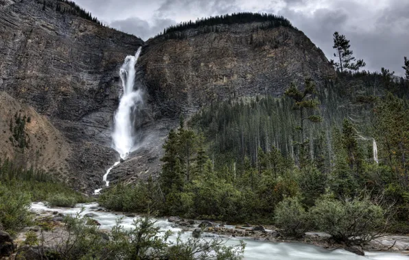 Nature, mountain, waterfall