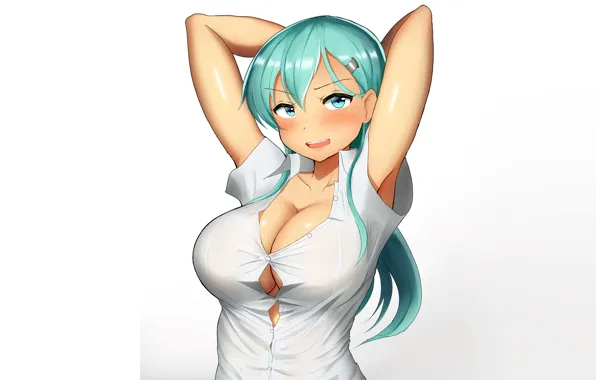 Picture girl, sexy, cleavage, long hair, boobs, anime, beautiful, pretty