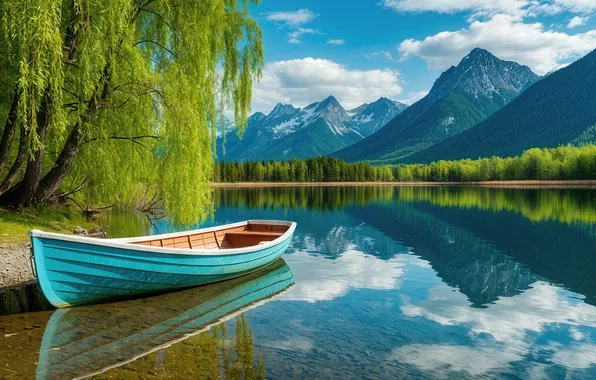Water, lake, boat
