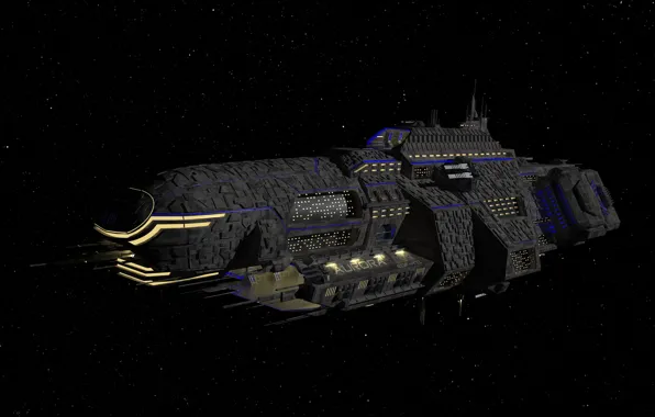 Space, flight, spaceship, 3D graphics
