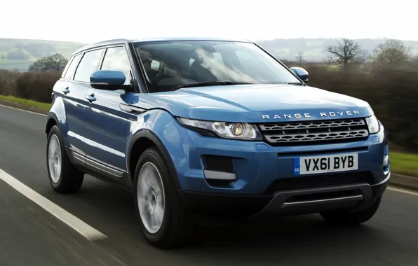 Picture road, the sky, blue, Land Rover, Range Rover, the front, Evoque, crossover