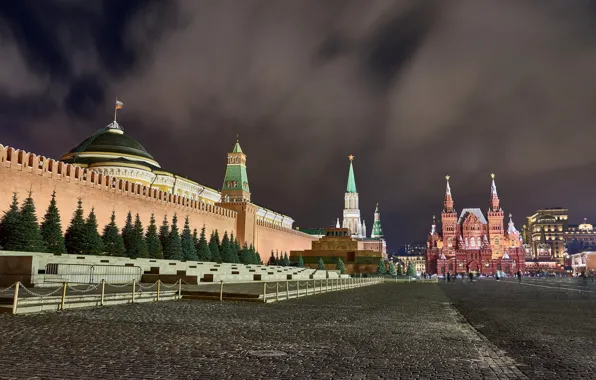 Night, the city, Moscow, the Kremlin, center, red square