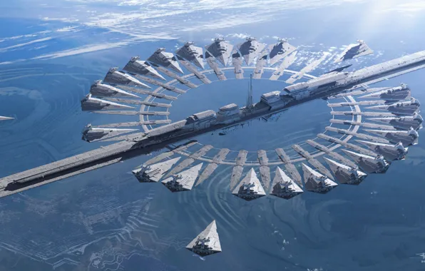 Picture Star Wars, portal, fantasy, Star Destroyer, science fiction, sci-fi, movie, planet