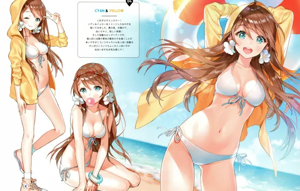 Picture swimsuit, summer, girl, Scan, ancotaku