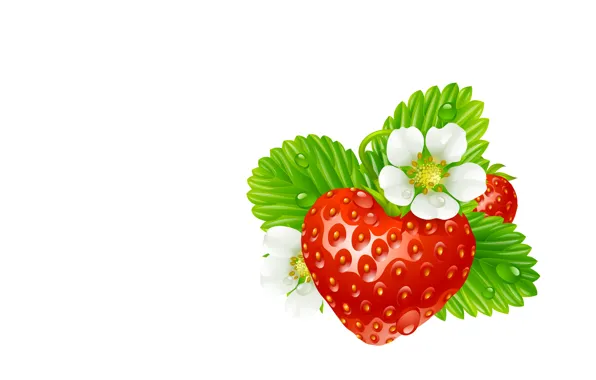 Picture summer, vector, strawberries, art, children's, berry