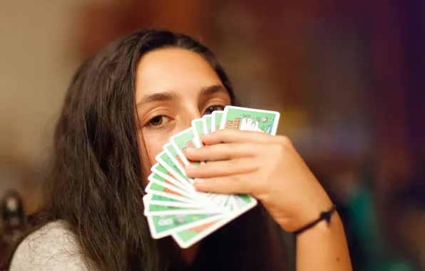 Card, look, girl