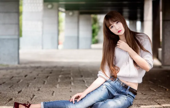 Picture girl, pose, Asian