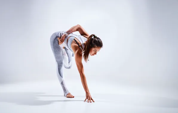 Tattoo, pose, female, yoga, elongation