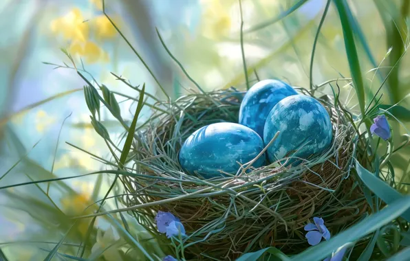 Holiday, eggs, spring, Easter, socket, painted, eggs, Easter