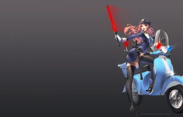 Picture motorcycle, the game, anime, girl, art