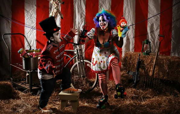 Picture clown, circus, Roe City Rollers