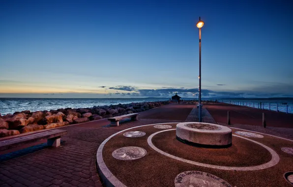 Picture sea, landscape, lights