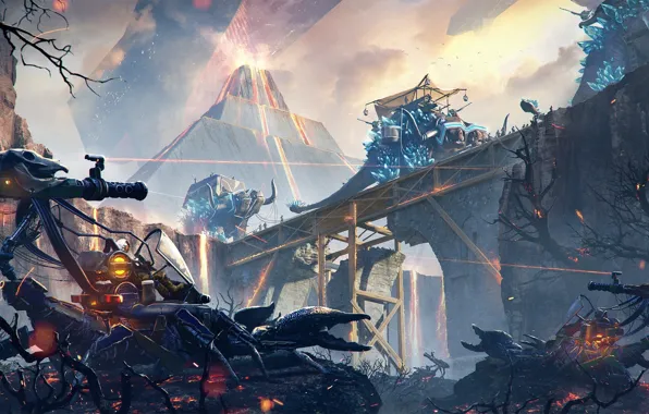 Bridge, weapons, fire, ray, Caravan