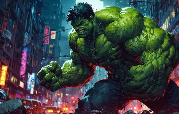 The city, the film, Hulk, comic
