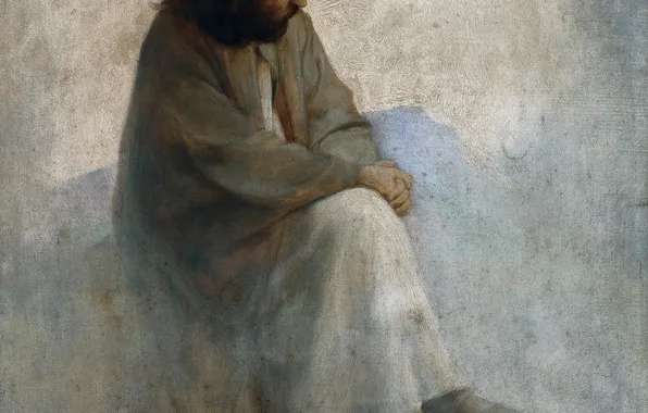 Picture Karl Wilhelm Diefenbach, Karl Wilhelm Diefenbach, Self-portrait in the image of Christ