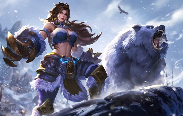 Winter, Snow, Bear, Masha, MOBA, Mobile Legends, Mobile Legends Bang Bang