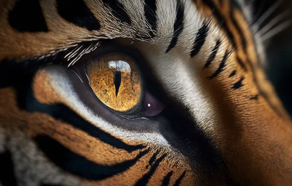 Eyes, look, face, close-up, tiger, graphics, portrait, art