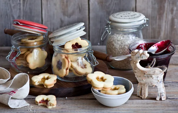 Winter, holiday, cookies, jars, sweets, dessert, jam, jam