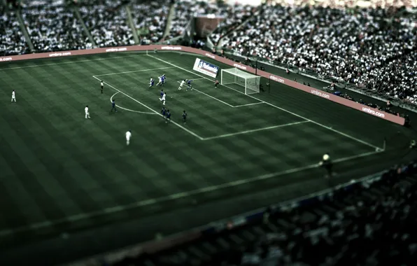 Football, sport, The Tilt-Shift effect, stadium