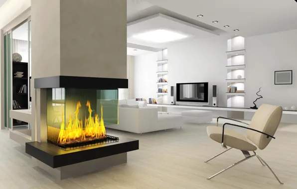 Picture design, style, room, fire, interior, fireplace