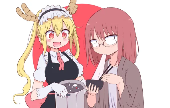 Anime, Kobayashi, kobayashi-san chi no maid dragon, tooru, Kobayashi-san Chi No Maid Dragon