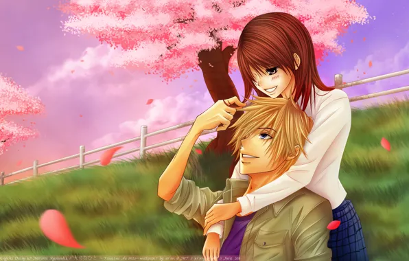 Picture hugs, pair, manga, mobile Daisy