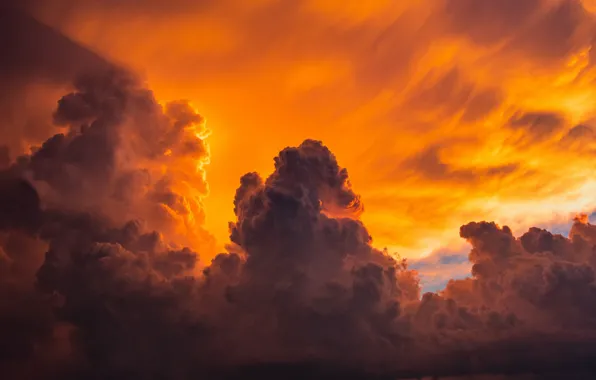 Picture the sky, clouds, sunset, colorful