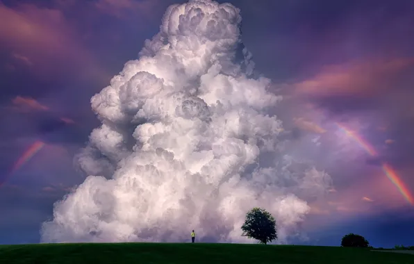 The sky, rainbow, cloud