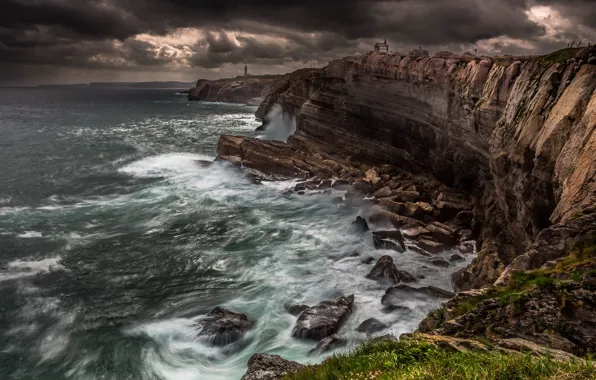 Sky, sea, nature, seascape, rocks, marine, shore