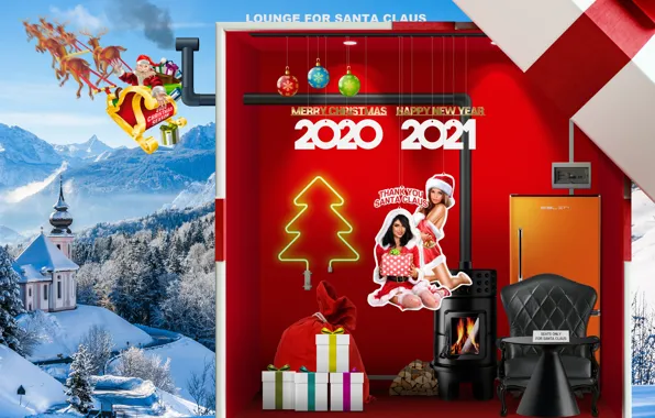Christmas, happy new year, santa claus, 2021 new year, 2020 christmas
