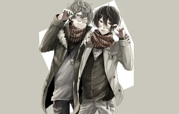 Style, background, glasses, guys, two, manicure, Ensemble Stars!, Ensemble stars