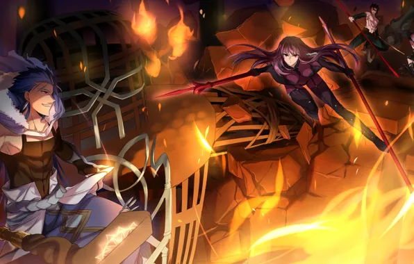 Guys, Fate/Stay Night, Lancer, devuschka, spearmen, fate stay night