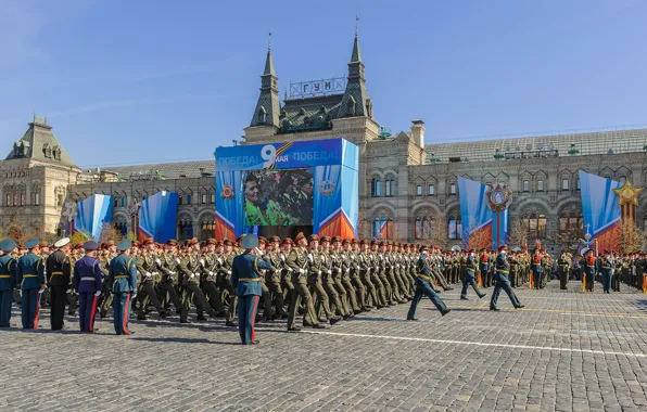 Picture soldiers, Moscow, Russia, military, Victory Day, Victory Parade, Red Square, May 9