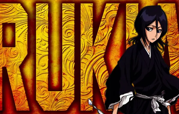 Girl, sword, game, Bleach, woman, anime, blue eyes, Kuchiki Rukia