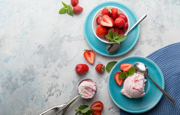 Picture berries, strawberry, ice cream, dessert, Iryna Melnyk