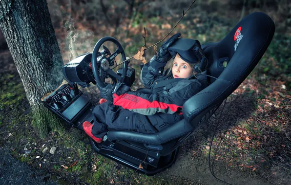 The wheel, girl, racer, Dirt Rally
