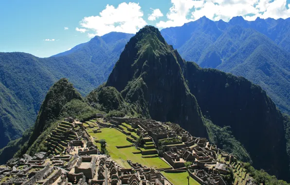 Picture mountains, stones, the ancient city, Peru, Machu Picchu