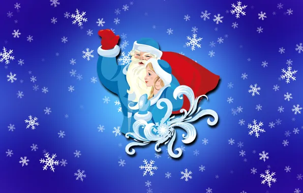 Winter, Minimalism, Snow, Snowflakes, Background, New year, Maiden, Holiday