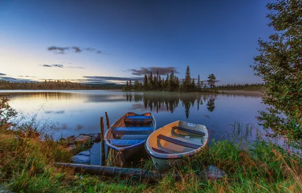 Picture lake, boat, Norway, Hemsedal