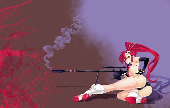Girl, rifle, Distributed By Mattel And Nintendo-Violence-Gurren-Lagann