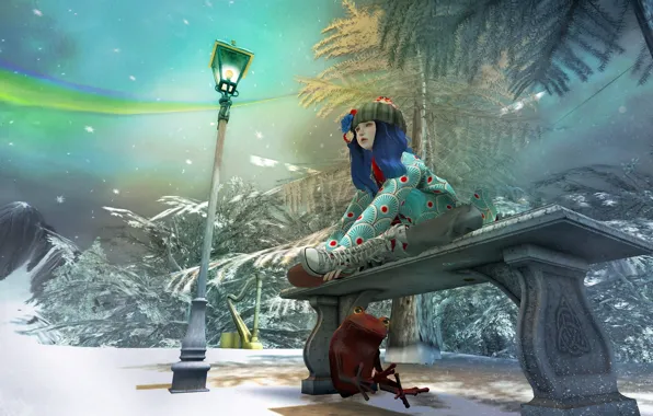 Girl, rendering, background